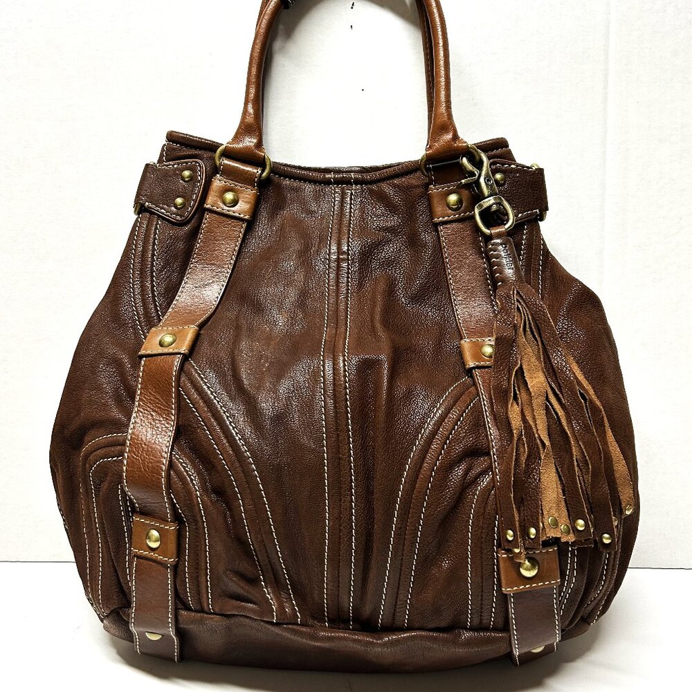 Botkier rich brown leather hobo tassel bag NWT